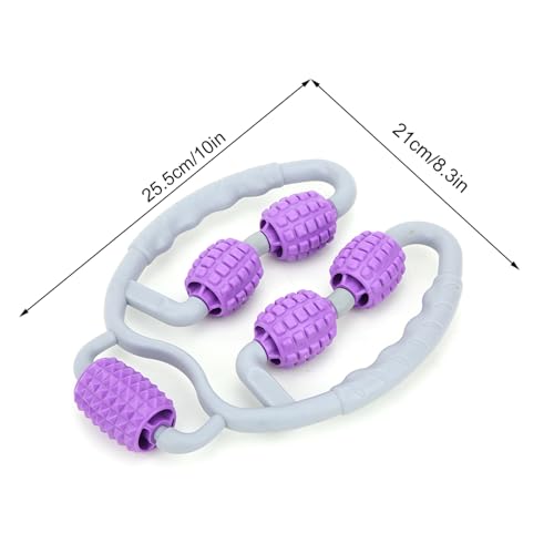 Wheels Muscle Roller, 10in Clamp Leg Massager Handheld 360 Degree All Surrounded Massage Relax Calf Yoga Fitness Equipment for Leg Arm Muscle (Purple Leg Massager)