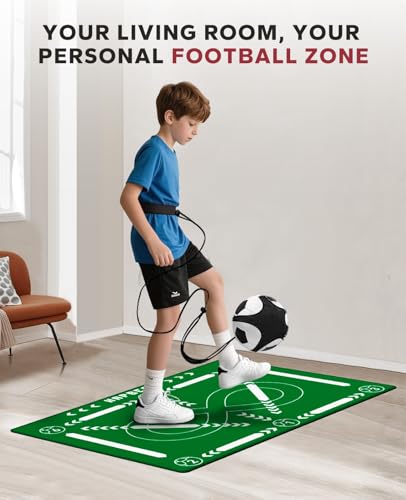 HAPBEAR Soccer Training Mat - 0.2" Thickened Professional Footwork & Ball Mastery Equipment - Anti-Slip Silent Football Practice Mat for Home & Gym - All Ages Speed Agility Trainer