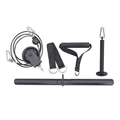Sunny Health & Fitness Power Cage Squat Rack Upgrade Attachments, Dip Bar, Plate Bar Holder, Belt Squat, J Hook, Lat, Adapter, U Ring, Pull Up Bar, Landmine, Captain's Chair, Tricep Rope For Home Gym - style: LAT Pull Down