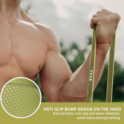 VEICK Pull Up Assist Resistance Bands for Home Gym - color: Green/Purple Set of 4 + Hand Grip Pads