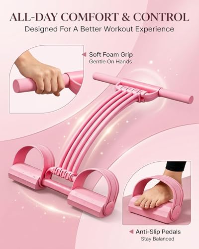 Pedal Resistance Band with Handle Durable 8-Tubes Multifunction Tension Rope Multifunctional Elastic Yoga Resistance Bands with Handles Full Body Exercise for Arms Legs Waist