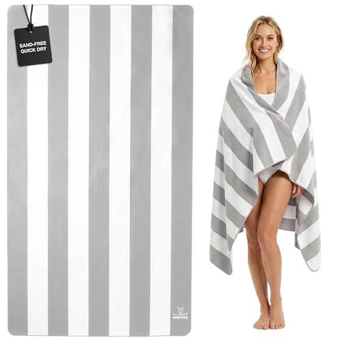 Wise Owl Outfitters Microfiber Beach Towel (7x4 ft) – Extra Large 84"x48", Quick Dry, Lightweight and Sand Free for Adults at the Beach, Pool, Gym, Yoga, or for Travel and Outdoor Use