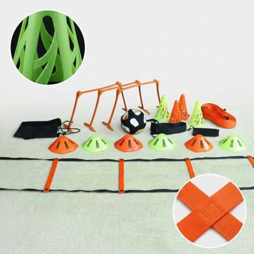 Agility Ladder Training Set, Soccer Cones & Agility Hurdles, Speed & Agility Training Equipment, Football Training Equipment