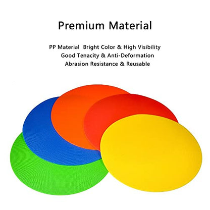 VGEBY 10Pcs Spot Markers, Flat Disc Markers Round Silicone Speed Training Spot Cones Field Marker for Soccer, Basketball, Baseball Supplies Vgeby1 Disc Markers