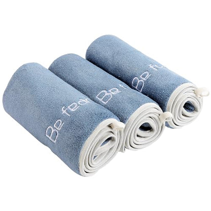 Microfiber Gym Towel Set for Men Women, Super Soft and Quick-Drying Towels for Fitness, Yoga, Cycling, Swimming (Blue, 3 Pack) - color: Blue