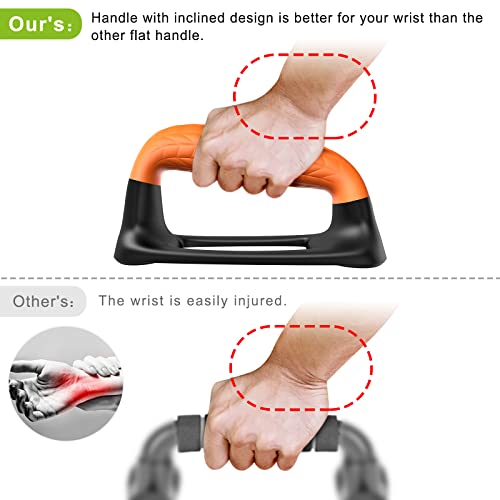 SELEWARE Push Up Bars Pushup Stands Push Up Handles w/Soft Rubber Handles - color: B: Black & Orange