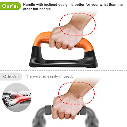 SELEWARE Push Up Bars Pushup Stands Push Up Handles w/Soft Rubber Handles - color: B: Black & Orange