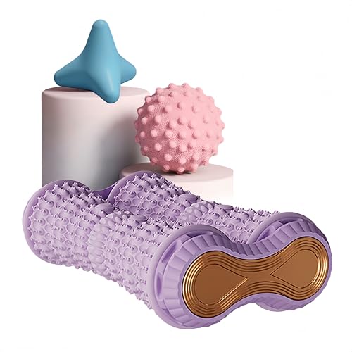 Foot Massage Ball & Foot Roller 3-in-1 Set, Plantar Fasciitis Relief, Portable Dual-Roller Massager, Stimulates & Activates Plantar Nerves, Relieves Foot Pain and Soreness, Improves Blood Circulation
