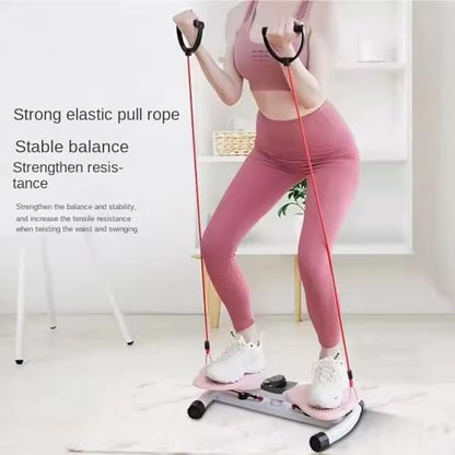 Mute Waist Twister Board, 3-Level Adjustable Ab Workout Machine for Women Men, Noiseless Exercise Twist Board for Home Gym, 330 lbs Capacity, Digital Timer