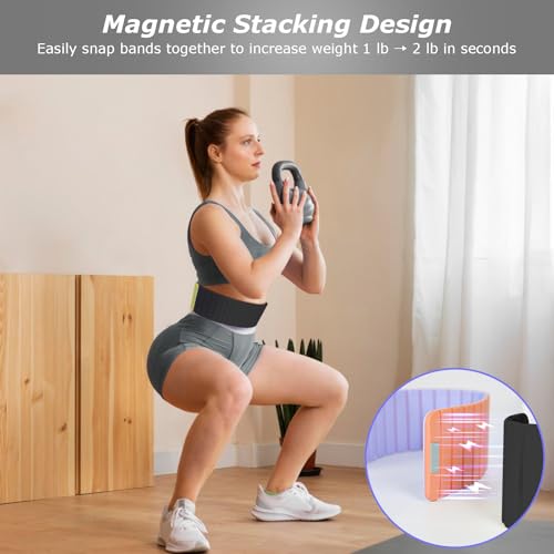 Magnetic Wrist Ankle Weights – Adjustable Ankle and Wrist Weights for Women & Men – 2 Pack (1LB Each) Stackable Magnetic Silicone Arm Bands Non-Slip, Waterproof, Easy Wear – Ideal for Pilates, Yoga, Running & Walking - color: Black