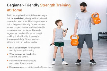 Kettlebell for Strength Training, Durable Weight for Home Gym Workouts, Wide Comfortable Grip Handle for Full Body Fitness