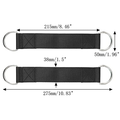 Pair of Outdoor Hanging Straps with carabiner Holds 150kg/ 330lbs Straps Hanging Kit Hooks for Camping, Door Bar, Gym Bar, Pull-up Bar Exercise Equipment Attachments