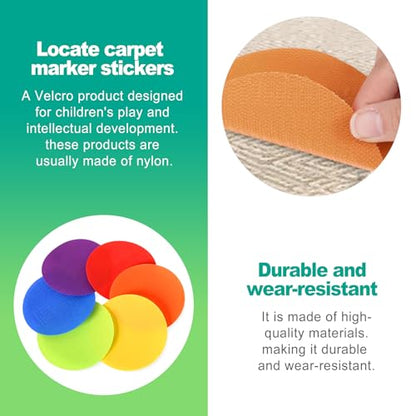 slaixiu 30PCS 4" Rubber Floor Dots - Non-Slip Gym Circles for Kids Agility Training, Classroom Carpet Markers & Sit Spots