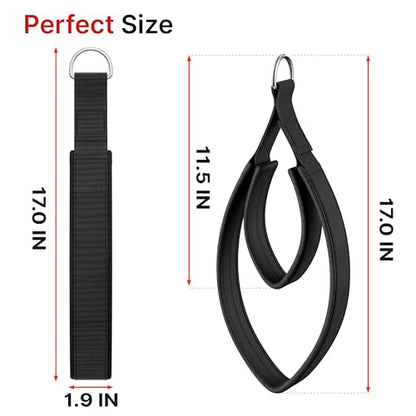 Pilates Loops Compatible with Tonal Smart Home Gym, Soft Pilates Straps for Reformer Machine, Double Loop Accessories with Sturdy Adapters, Enhanced Thickness Fitness Attachment (1 Pair)