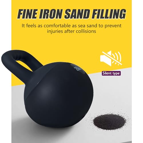 DlandHome Kettlebell Weights Strength Training Kettlebell-Great for Full Body Workout and Strength Training,Easy Grip Handle,PVC Filled with Iron Sand - color: Black-20lbs