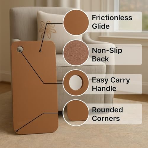Heel Slide Board for Knee Knee Flexion – 28" PT-Designed Glide/Slide Board for Heel Slides, Knee Flexion & Range of Motion Exercises at Home – Sealed MDF, Non-Slip, Lightweight