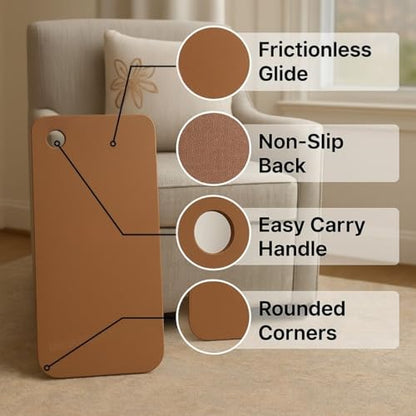 Heel Slide Board for Knee Knee Flexion – 28" PT-Designed Glide/Slide Board for Heel Slides, Knee Flexion & Range of Motion Exercises at Home – Sealed MDF, Non-Slip, Lightweight