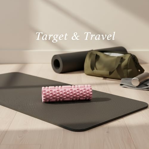 Mini Foam Roller, Textured PVC Surface for Targeted Pressure, Compact 10.2 Inch Design for Travel and Gym Bags (1 PC)