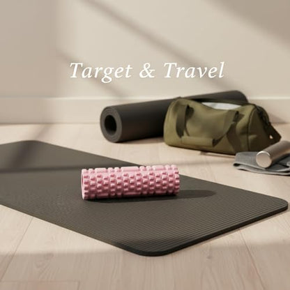Mini Foam Roller, Textured PVC Surface for Targeted Pressure, Compact 10.2 Inch Design for Travel and Gym Bags (1 PC)