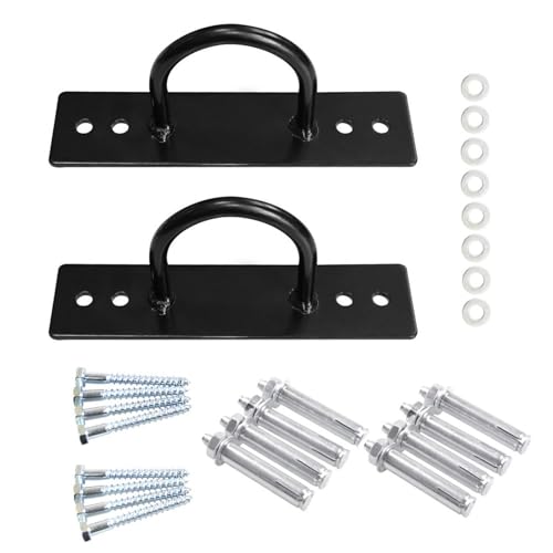SEIWEI 2 Packs Battle Rope Anchor Kit, Wall Ceiling Mount Anchor Bracket for Gym, Suspension Straps, Gymnastic Rings, Boxing Equipment