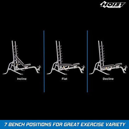 Olympic Weight Bench – 7-Position Adjustable Foldable Strength Training Bench for Flat, Incline & Decline Workouts | Compact Home Gym Bench (Accessories Not Included)