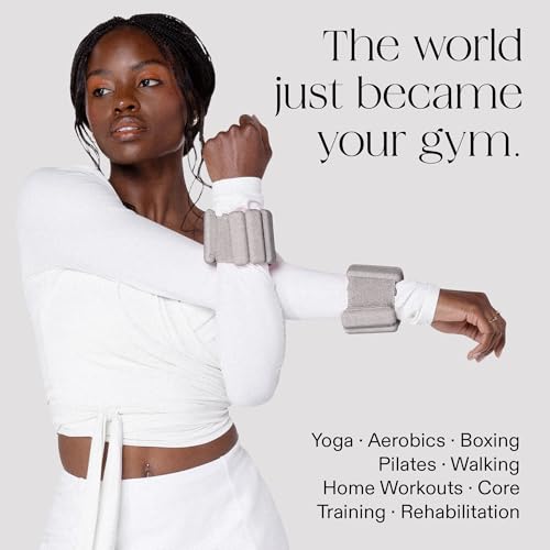 Bala Bangles Wrist & Ankle Weights for Women & Men, Home Gym Equipment - color: Heather, size: 1 LB
