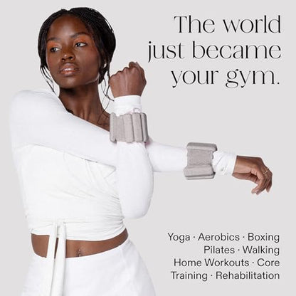 Bala Bangles Wrist & Ankle Weights for Women & Men, Home Gym Equipment - color: Heather, size: 1 LB