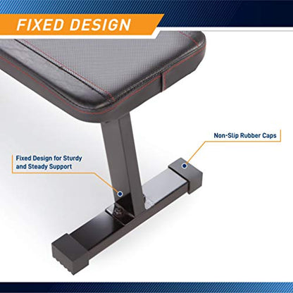 Marcy Flat Utility Weight Bench for Home Gym Weight Training and Ab Exercises - color: Basic - Black