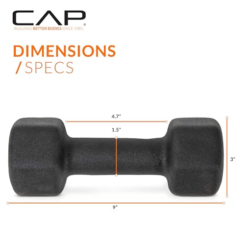 CAP Barbell Neoprene Dumbbell Weights Pairs & Sets | Black - style: 8 lb Pair