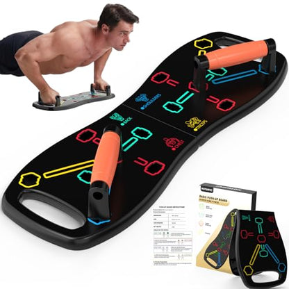 Push Up Board, Portable Pushup Board for Men, Foldable Push-up Board, Push Up Bar 20 in 1 for Chest Muscle Exercise Strength Training Equipment, Multifunctional Pushup Handles at Home Gym