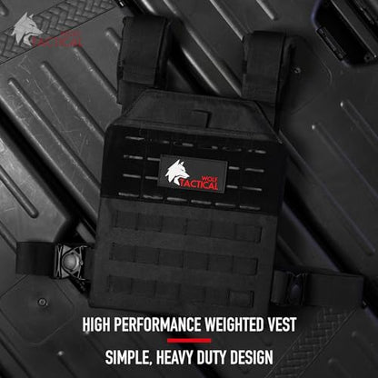 WOLF TACTICAL Simple Weighted Vest Men Womens Weighted Vest for Walking Running Training Rucking Adjustable Weight Vest