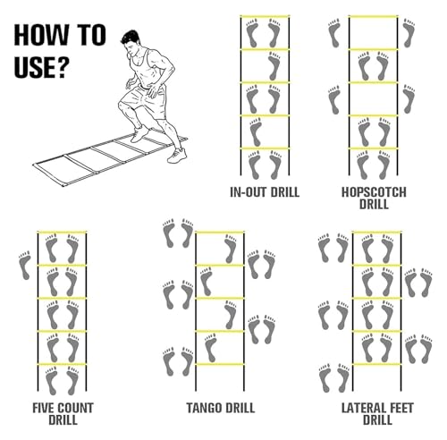Agility Ladder, Speed Ladder, Cones Football Training Equipment, Speed Agility Set, for Indoor/Outdoor