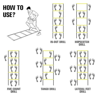 Agility Ladder, Speed Ladder, Cones Football Training Equipment, Speed Agility Set, for Indoor/Outdoor