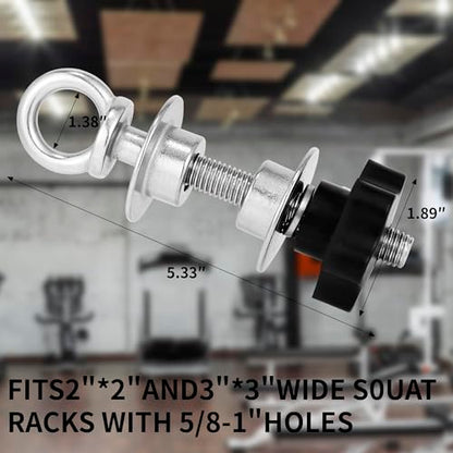 Heavy-Duty Power Rack Attachments, Quick-Install Home Gym Accessories for 2x2, 2x3 & 3x3 Power Racks, Fits 1/2" & 1" Holes - color: Silver 2-Pack