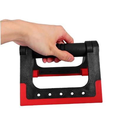 FRCOLOR Push-up Rack Bars for Men and Women, Rotating Push-up Stand with Non-slip Base, Red Metal Push-up Bracket Pair for Home Fitness Strength Training Equipment