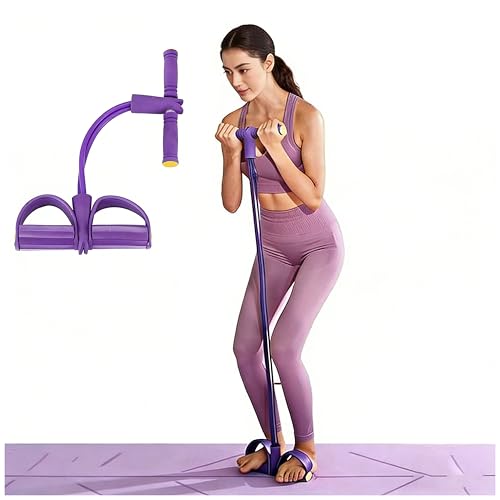 Resistance Bands with Pedal Tube & Ankle Straps, Multifunctional Elastic Rope for Full Body Stretching and Strength Training, Home Gym Equipment for Abdomen, Waist, Arm, Leg Workout
