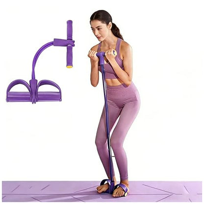 Resistance Bands with Pedal Tube & Ankle Straps, Multifunctional Elastic Rope for Full Body Stretching and Strength Training, Home Gym Equipment for Abdomen, Waist, Arm, Leg Workout