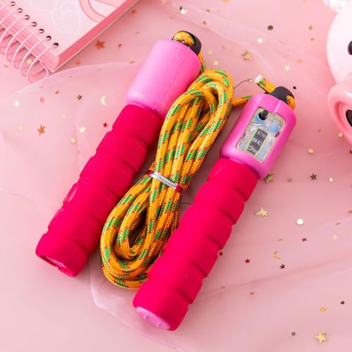 Cabilock 2pcs Automatic Counting Jump Rope with Electronic Digital Counter, Colorful Skipping Rope for Fitness Training and Game Exercise Random Color