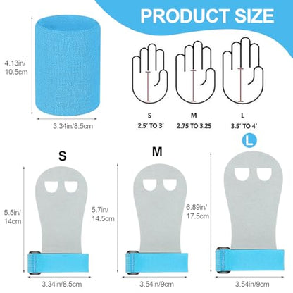2PCS Gymnastics Hand Grips Gloves Wristbands, Gymnastic Hand Grips Gymnastic Bar Palm Protection and Wrist Support Sports Accessories for Boys Girls Youth Kids Workout and Exercise