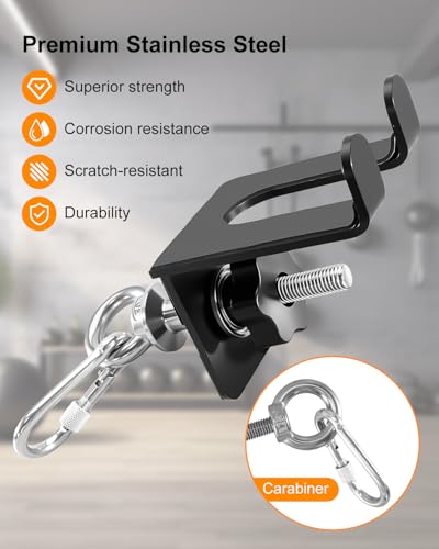 2-in-1 Olympic Barbell Holder Compatible with 2x2 2x3 Power Rack, Heavy Duty Barbell Storage with Resistance Band Anchor, Steel Bar Hanger for 5/8-1 Inch Holes - size: 2x2 2x3 3x3 Power Rack