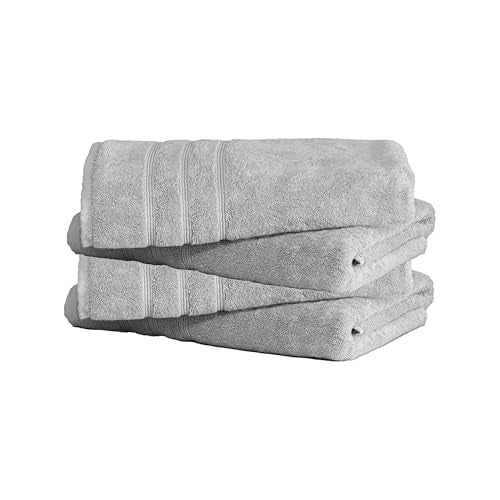 Mosobam Luxury Turkish Bath Towels, 4 Pack, 30 x 58 in, 700 GSM, Light Gray - color: Light Gray, size: Bath Towels, Set of 4