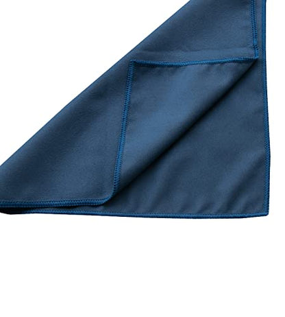 Unisex Sweat Absorbing Microfiber Handkerchiefs Quick Dry Sport Gym Towels 5 Pack - color: Navy Bule 01a
