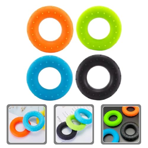 4pcs Silicone Finger Exercise Trainers Hand Grip Strengthener Rings with Massage Dots 30-60lb Resistance Set for Hand and Finger Strength Training at Home