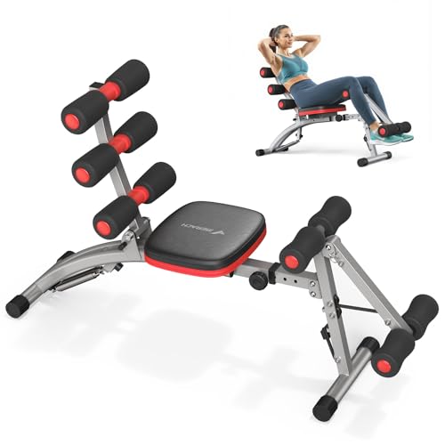 MERACH Ab Machine, Adjustable Ab Workout Bench for Home Gym, Multi-Functional Sit Up Exercise Equipment with 300 LBS Weight Capacity, Exercise Chair for Full Body Workout