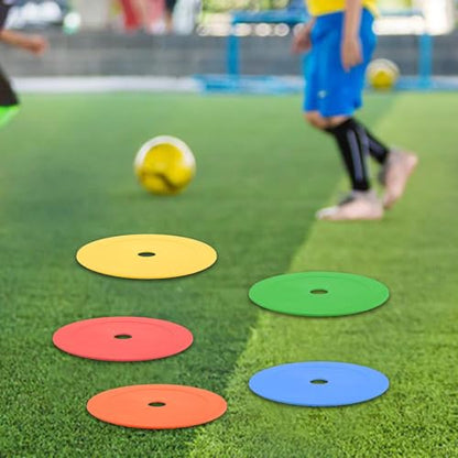 10Pcs Rubber Flat Cones 6 Inch Floor Dots Sports Training Markers for Soccer Agility Basketball Football Drills