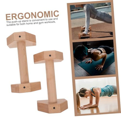Yardwe Workout Handles Push up Handles for Floor 2pcs Wooden Push up Bar for l Sits Jump Throughs Handstand Pushups and Calisthenics Fitness Wood Parallettes Set