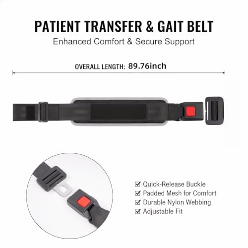 Stretching Strap with Detachable Shoulder Strap – Adjustable Nylon Stretch Band with Breathable Mesh Pad – Leg Stretcher for Yoga, Flexibility Training, Hamstring Stretch & Home Gym Equipment.