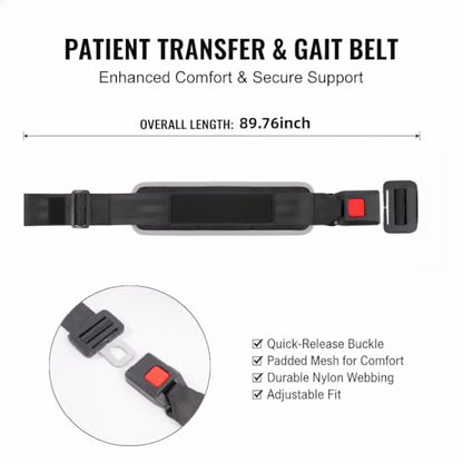 Stretching Strap with Detachable Shoulder Strap – Adjustable Nylon Stretch Band with Breathable Mesh Pad – Leg Stretcher for Yoga, Flexibility Training, Hamstring Stretch & Home Gym Equipment.