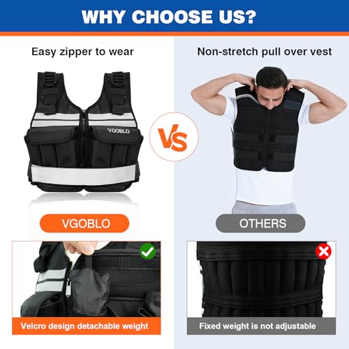 Adjustable Weighted Vest for Women Men, 2-18 lbs Strength Training Weight Vest with adjustable weights 12 Sandbags, Zipper Womens Weighted Vest Washable with Reflective for Walking Running Gym