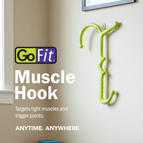 GoFit Muscle Self Massage Hook Cane for Back, Neck, and Shoulders – Deep Tissue Trigger Point Massager with Ergonomic Grip and Durable Urethane Body - size: 1 Count (Pack of 1)